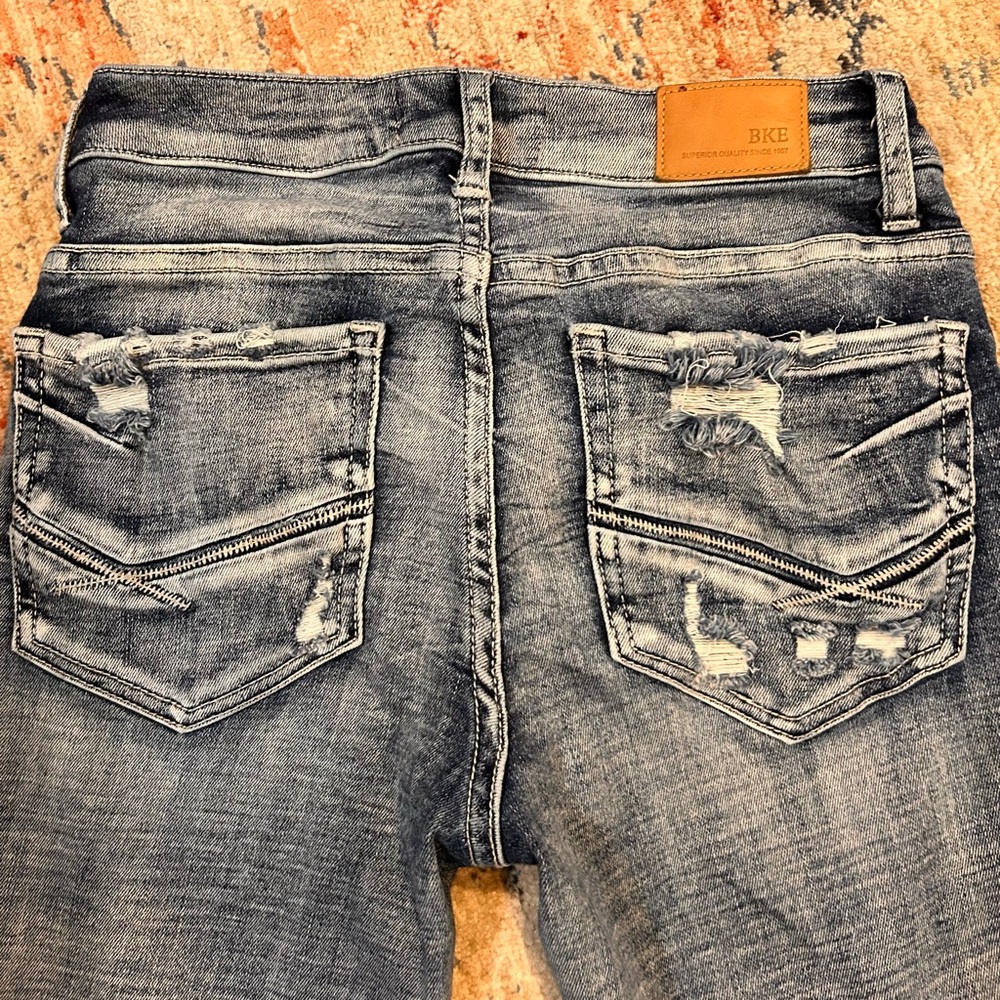 BKE Faded Denim Jeans with Distressed Details